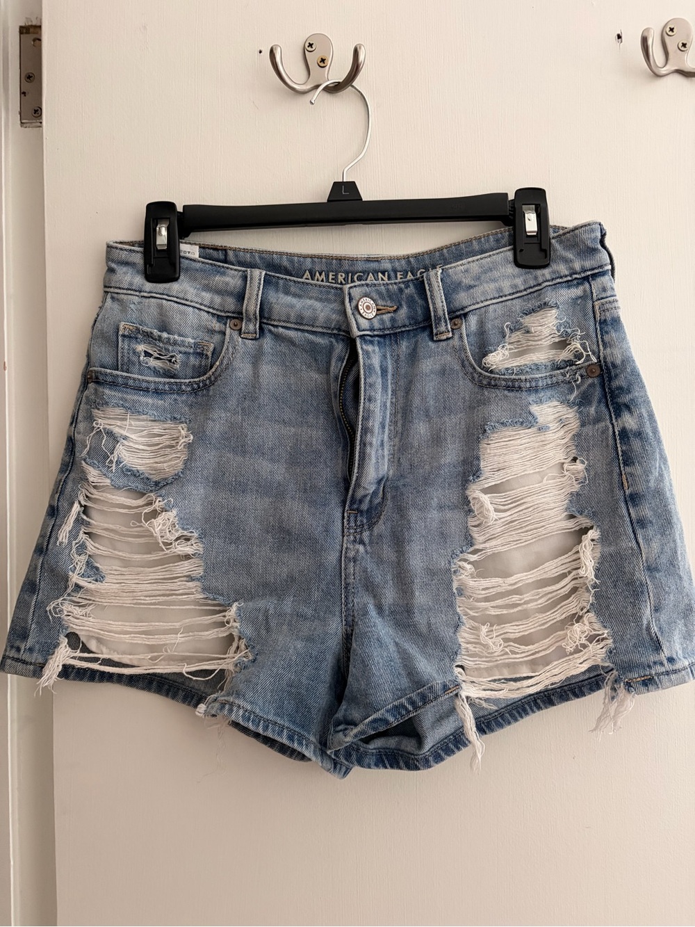 American Eagle Outfitters Distressed Light Blue Denim Cutoff Shorts